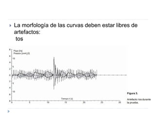 La morfología de las curvas deben estar libres de
artefactos:
tos

 