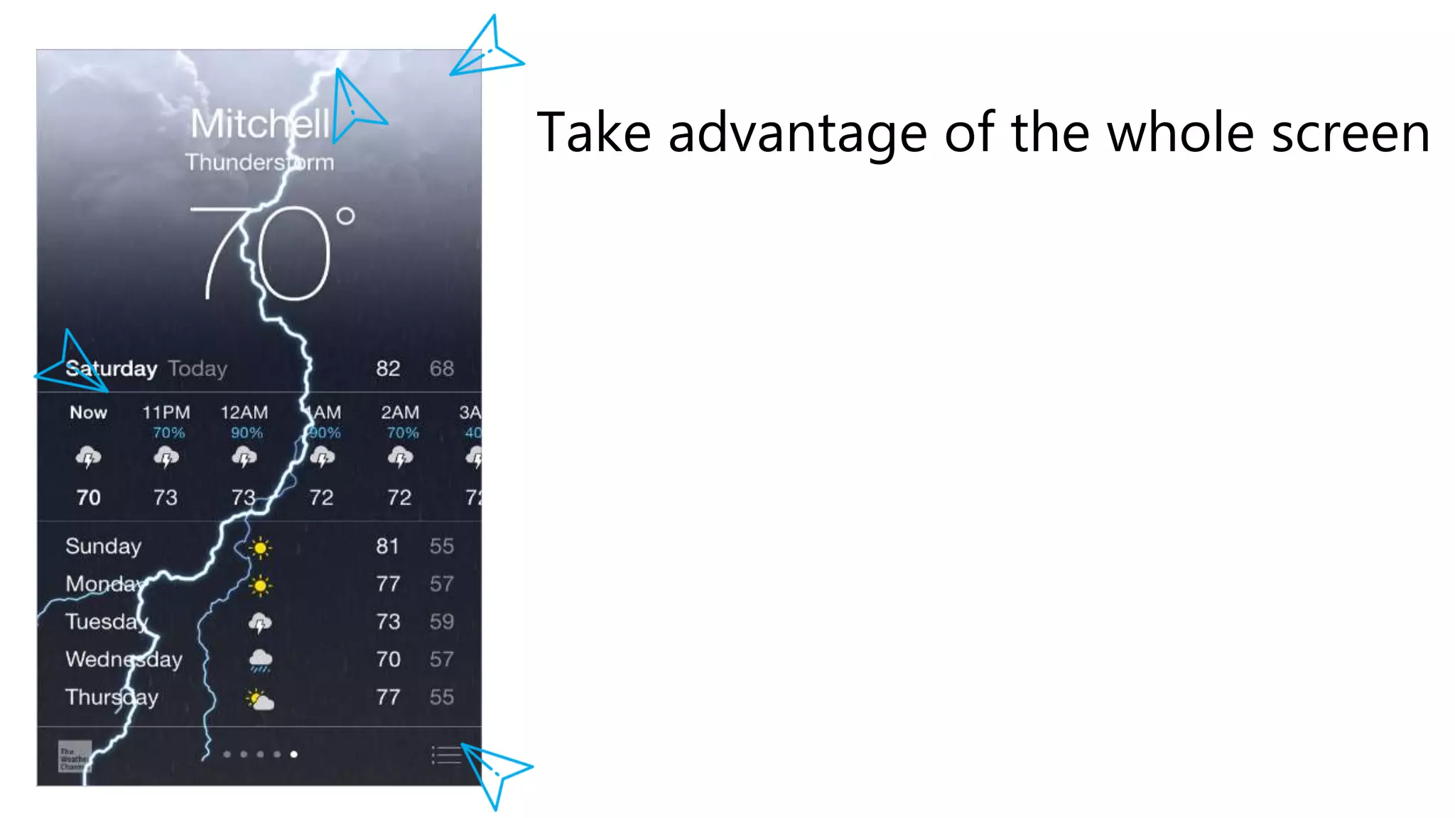 Take advantage of the whole screen
 