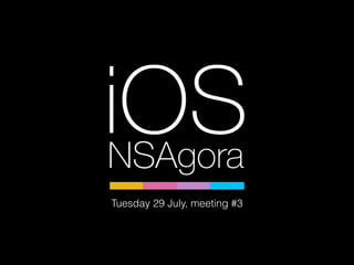 Tuesday 29 July, meeting #3
 