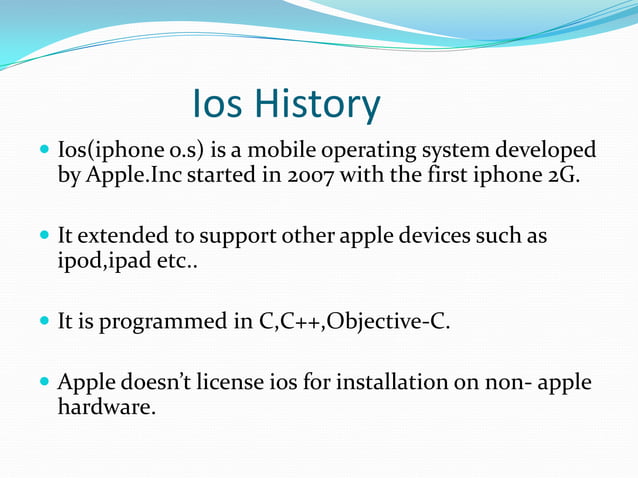 Ios operating system | PPTX