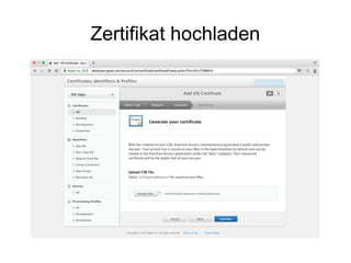 Zertifikat hochladen
 