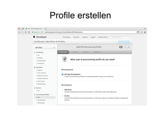 Profile erstellen
 