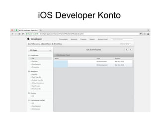 iOS Developer Konto
 