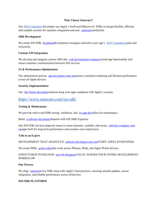 IOS SDK DEVELOPMENT AND APP DEVELOPMENT. | PDF