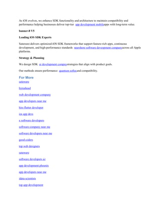 IOS SDK DEVELOPMENT AND APP DEVELOPMENT. | PDF