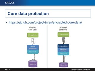 Core data protection
• https://github.com/project-imas/encrypted-core-data/
46 I
 