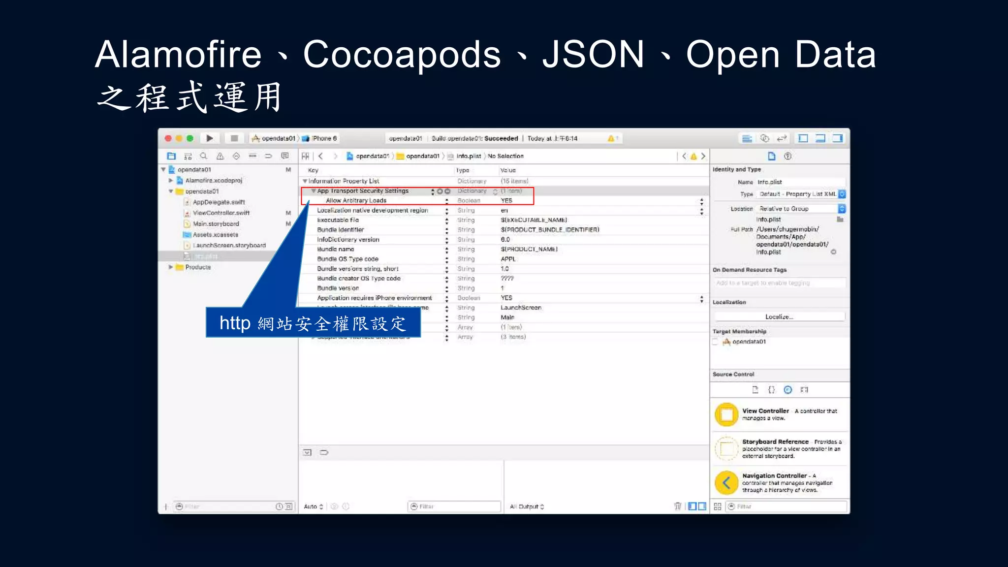 Alamofire、Cocoapods、JSON、Open Data
之程式運用
 