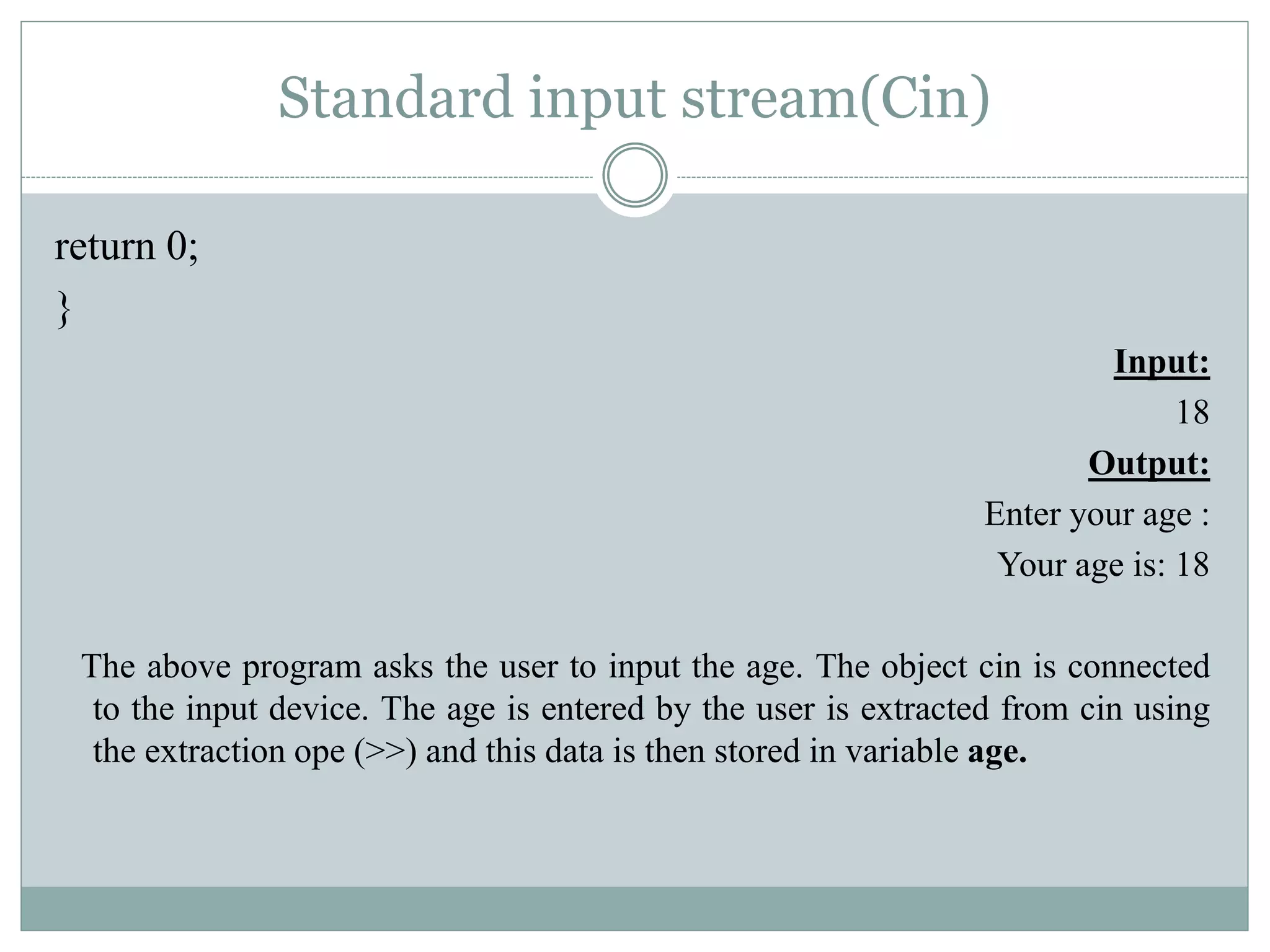 Iostream in c++ | PPTX