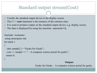 Iostream in c++ | PPTX