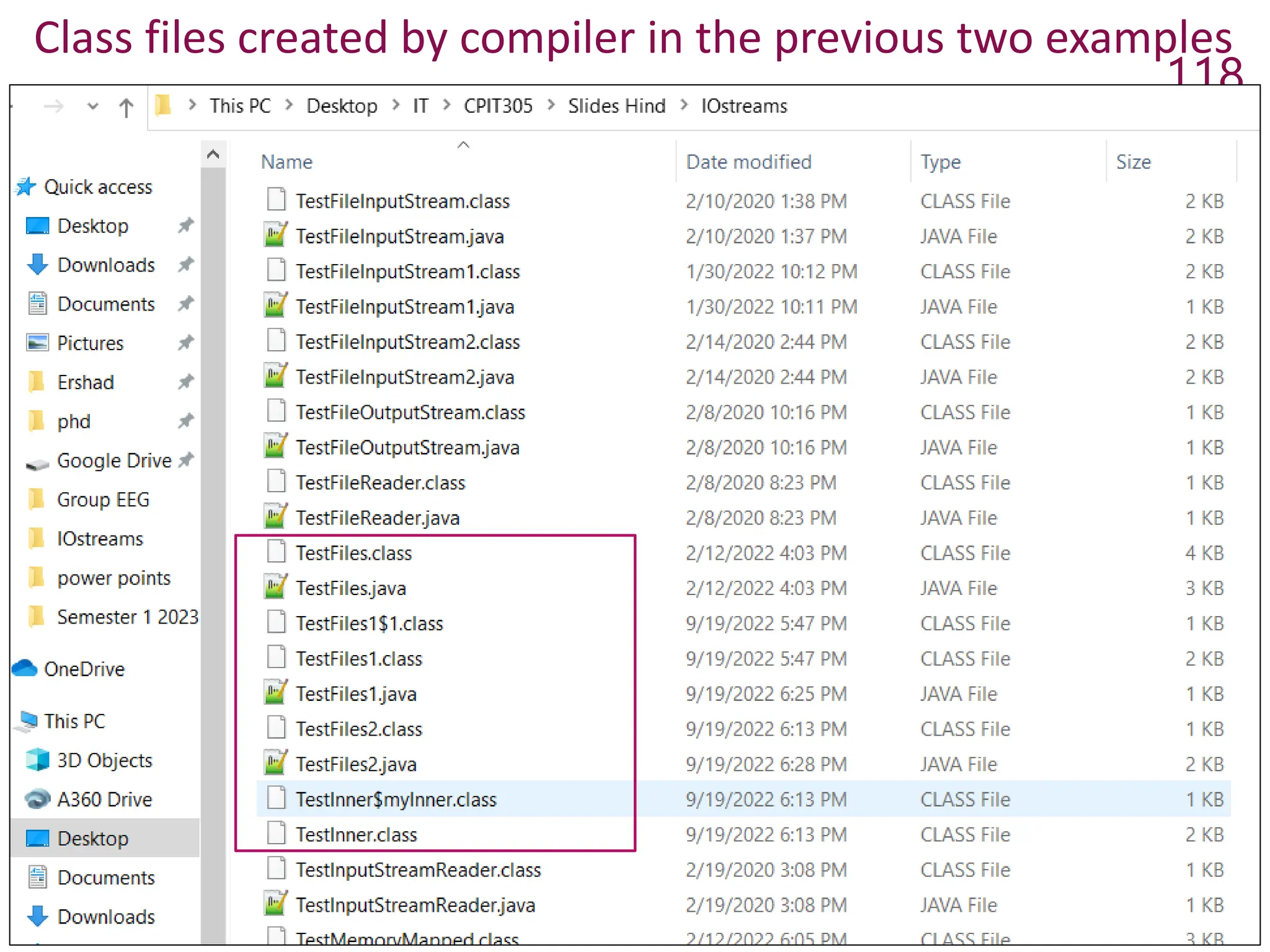 Class files created by compiler in the previous two examples
118
 