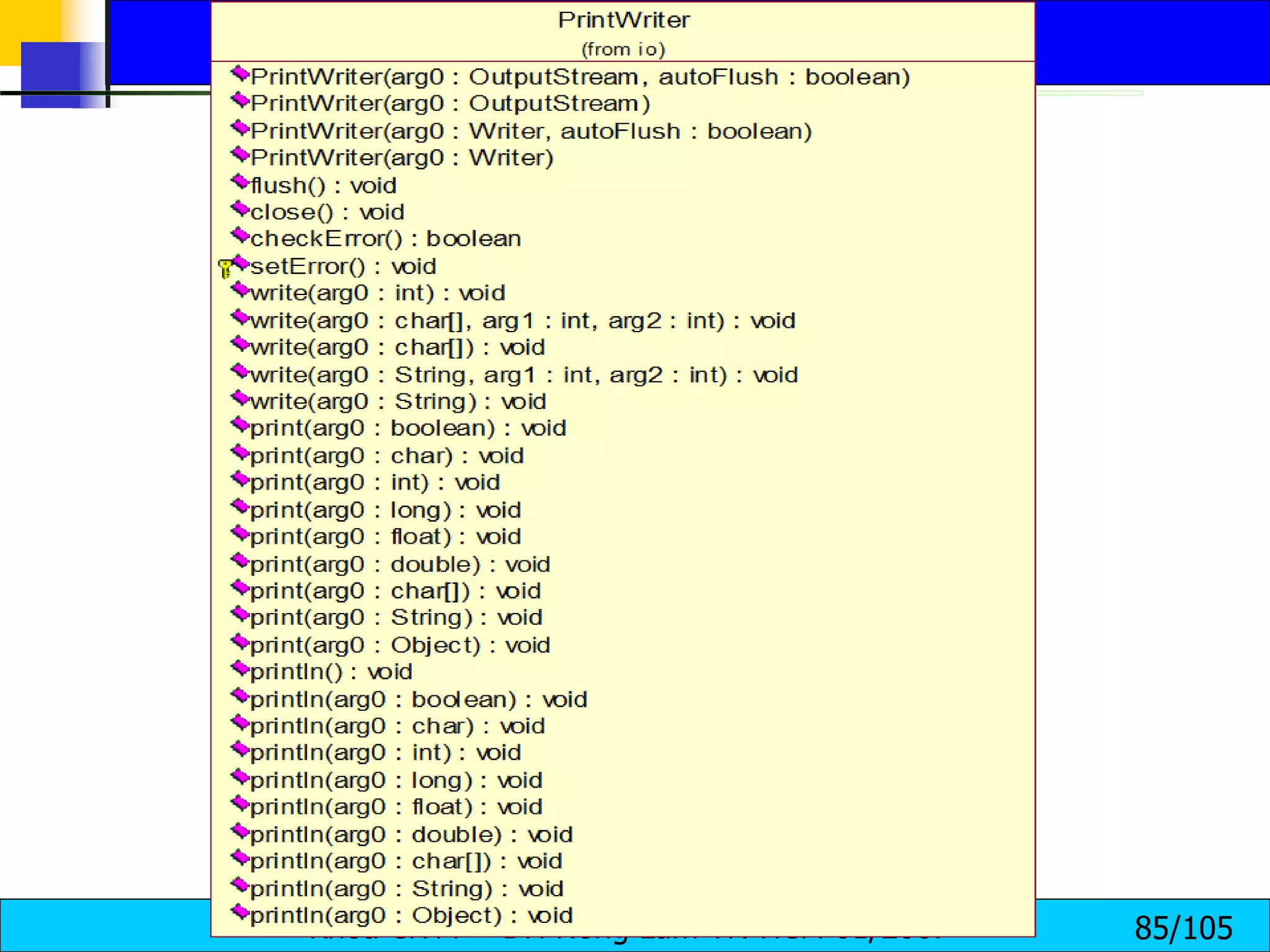 Khoa CNTT – ĐH Nông Lâm TP. HCM 01/2007 85/105
 
