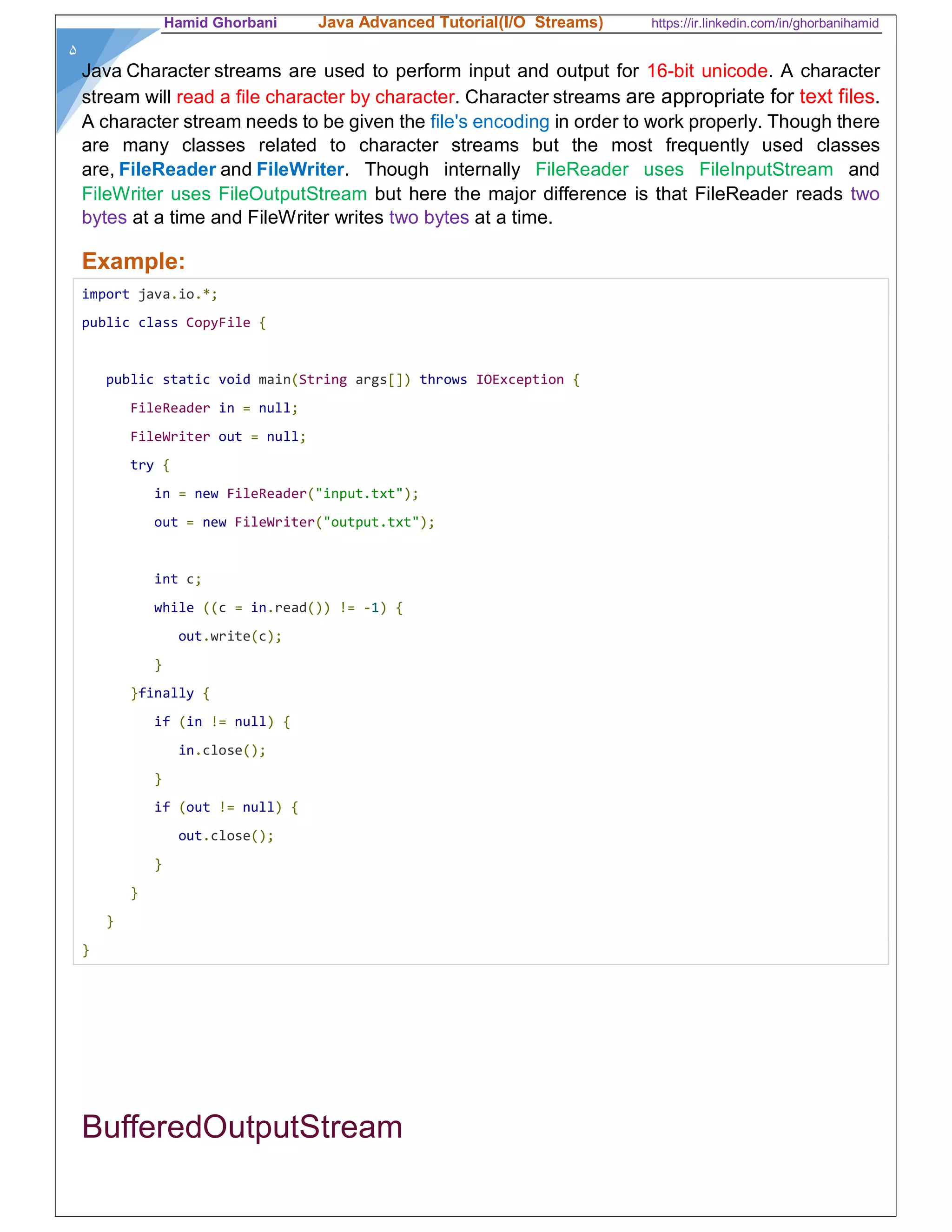 Java I/o streams | PDF