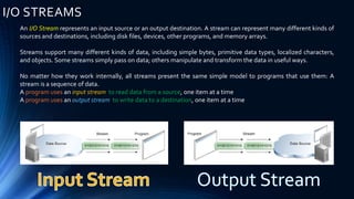 IO Streams, Serialization, de-serialization, autoboxing | PPT