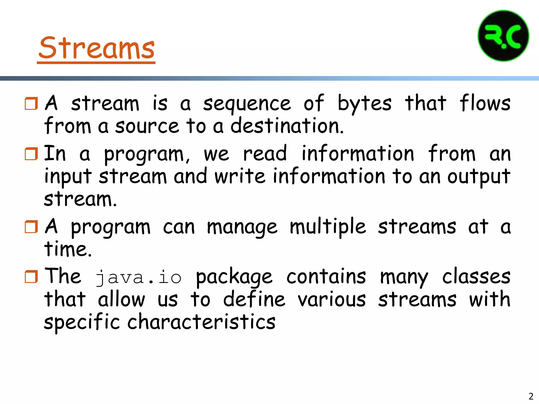 I/O Streams | PPTX