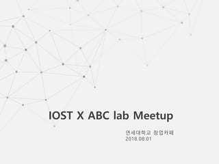 연세대학교 창업카페
2018.08.01
IOST X ABC lab Meetup
 