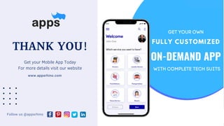 THANK YOU!
Get your Mobile App Today
For more details visit our website
Follow us @appsrhino
www.appsrhino.com
 