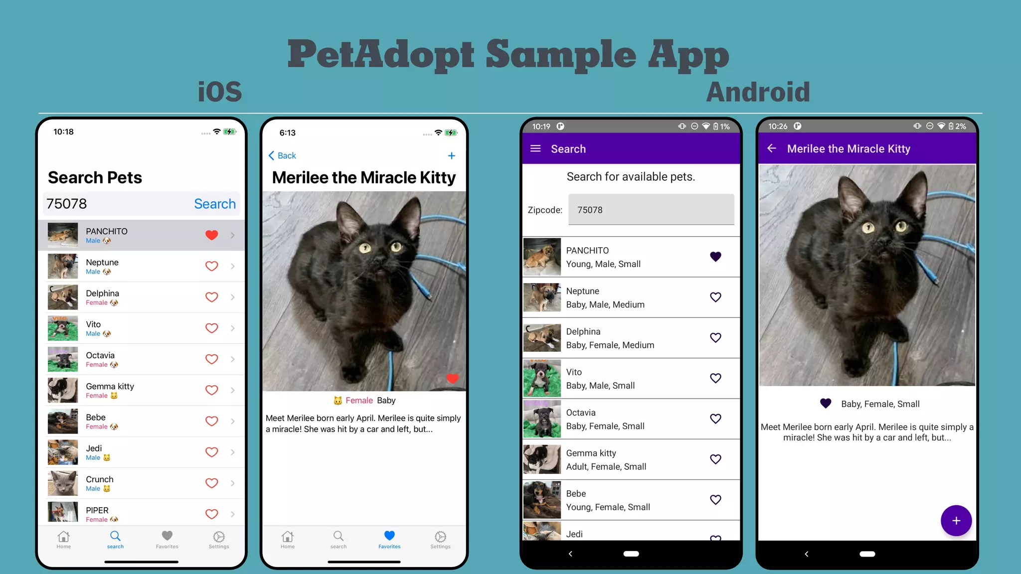PetAdopt Sample App
iOS Android
 