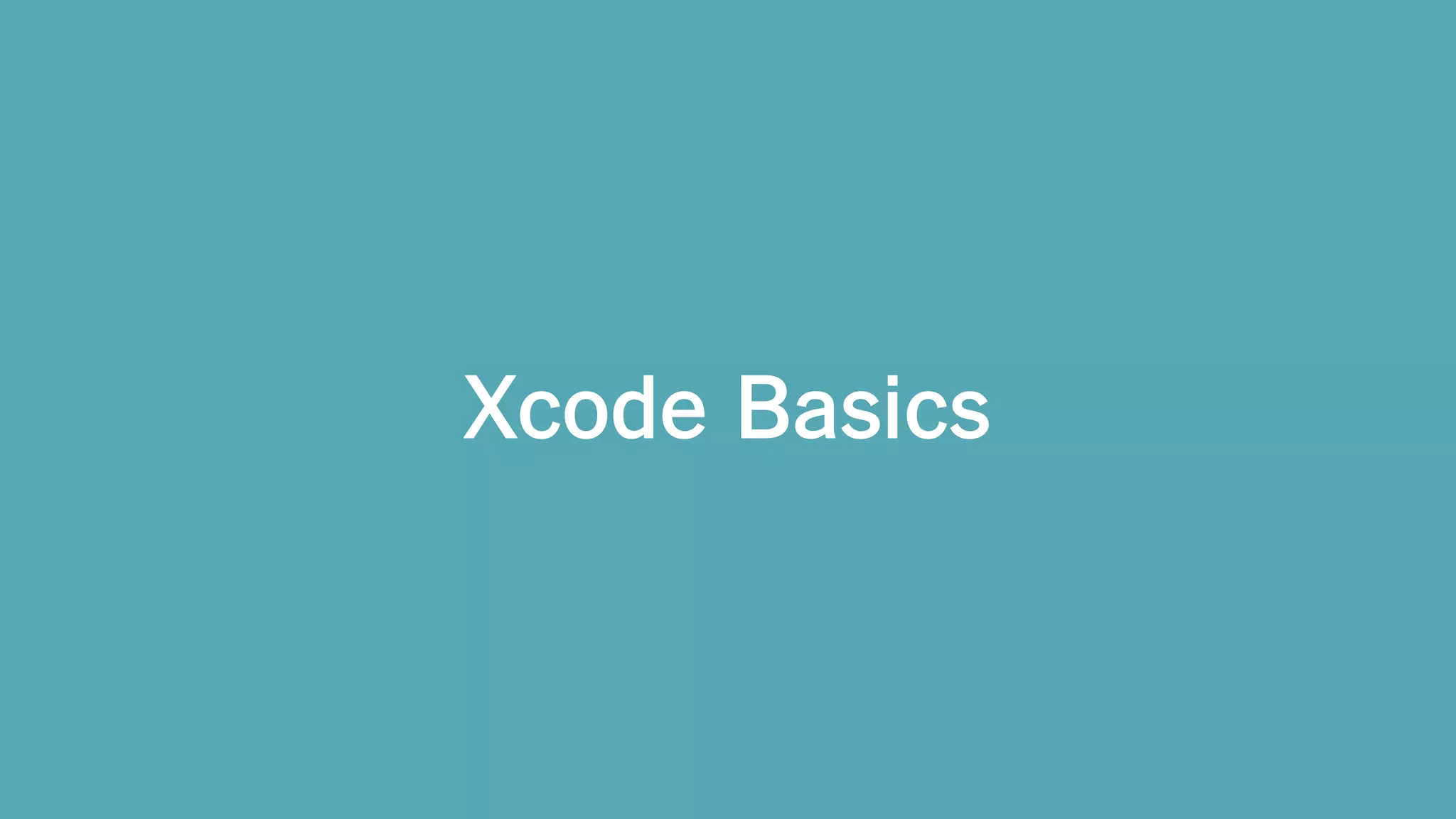 Xcode Basics
 