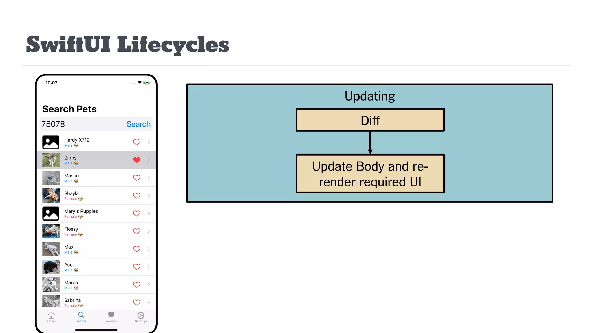 SwiftUI Lifecycles
Updating
Diff
Update Body and re-
render required UI
 