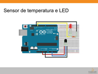 Sensor de temperatura e LED 
 