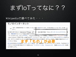 ޤIoTäƤʤˣ
Wikipedia{٤Ƥߤ???
10
ޤΡҪ
 