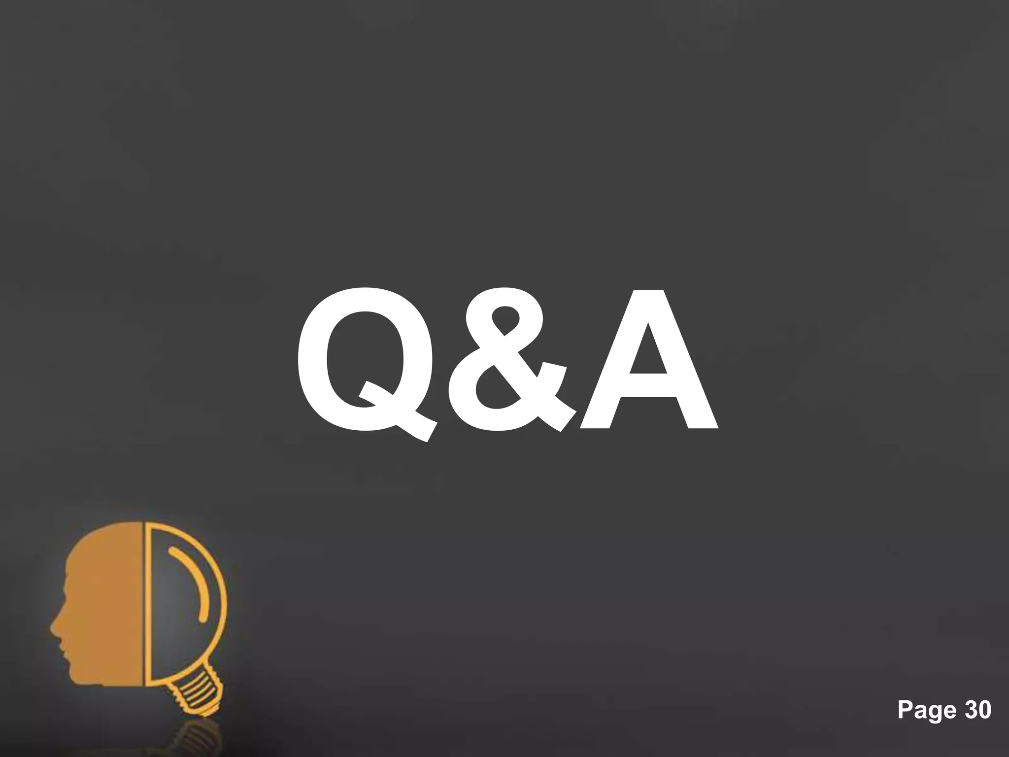 Click here to download this powerpoint template : Light Bulb Head Free Powerpoint Template
For more : Free Powerpoint Templates
Page 30
Q&A
 