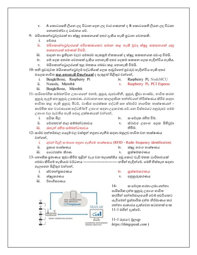 IOT G.C.E AL ICT Questions | DOCX