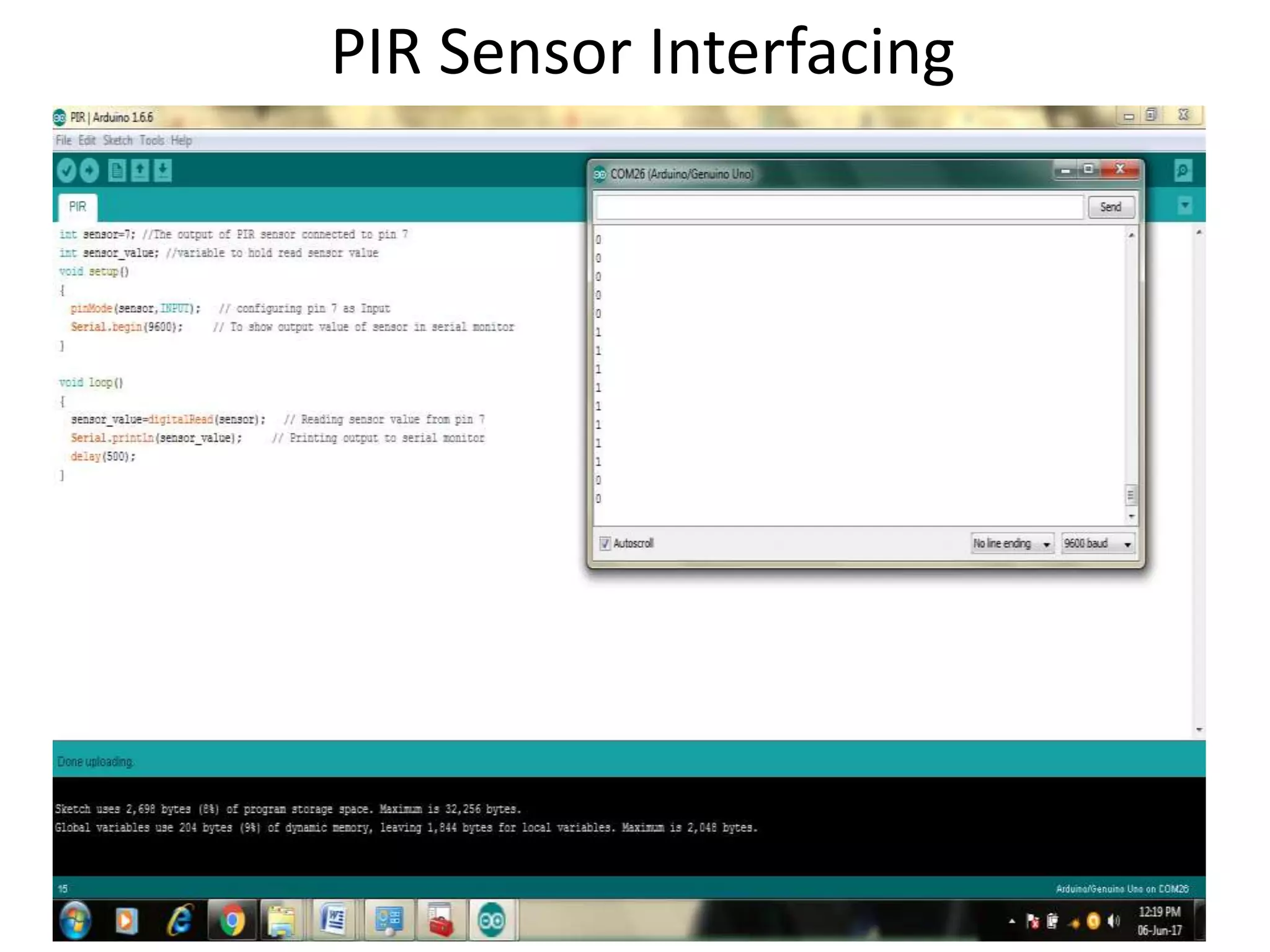 PIR Sensor Interfacing
 