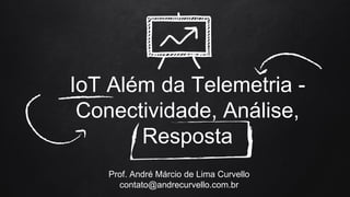 IoT Além da Telemetria -
Conectividade, Análise,
Resposta
Prof. André Márcio de Lima Curvello
contato@andrecurvello.com.br
 