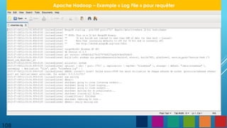 108
Apache Hadoop – Exemple « Log File » pour requêter
 