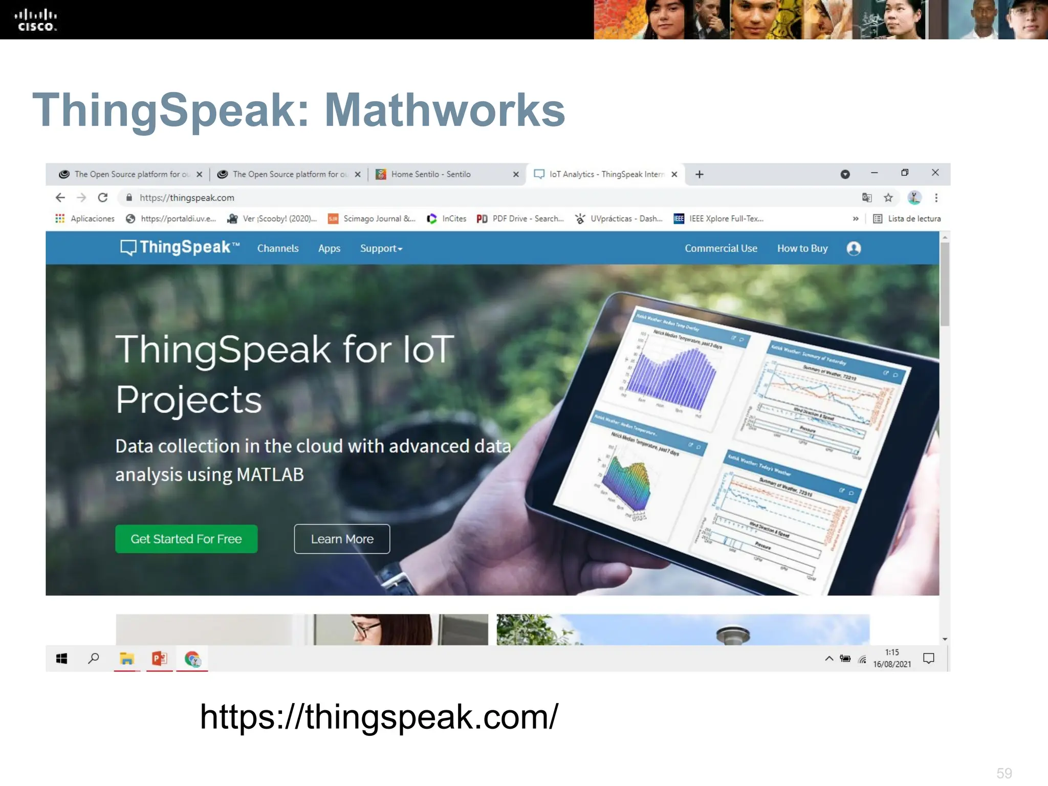 59
ThingSpeak: Mathworks
https://thingspeak.com/
 