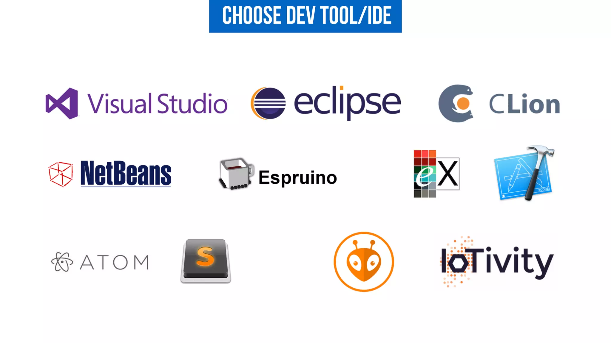 Choose Dev Tool/Ide
 