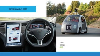 AUTONOMOUS CARS
Tesla
Google
IBM
 