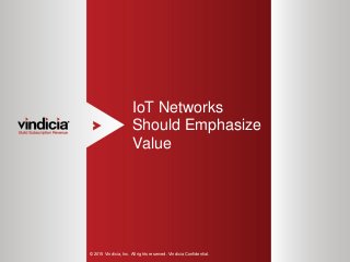 1
IoT Networks
Should Emphasize
Value
© 2015 Vindicia, Inc. All rights reserved. Vindicia Confidential.
 
