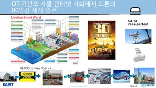 © Auto-ID Lab Korea / KAIST Slide 48
DT 기반의 사물 인터넷 사회에서 드론의
80일간 세계 일주
KAIST
Passepartout
KEPCO to New York -> …
 