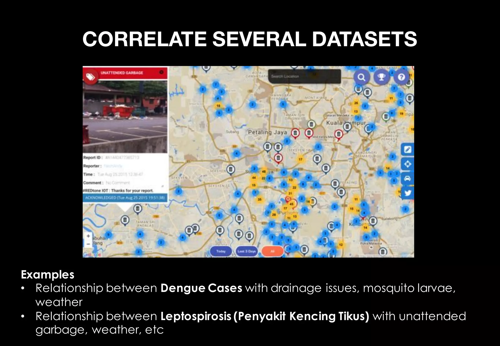 CRIME AREAS FLASH FLOODS
NOISE LEVEL ROAD QUALITY
PROFILING OUR CITIES
GAINING INSIGHTS • OPTIMISING RESOURCES
 
