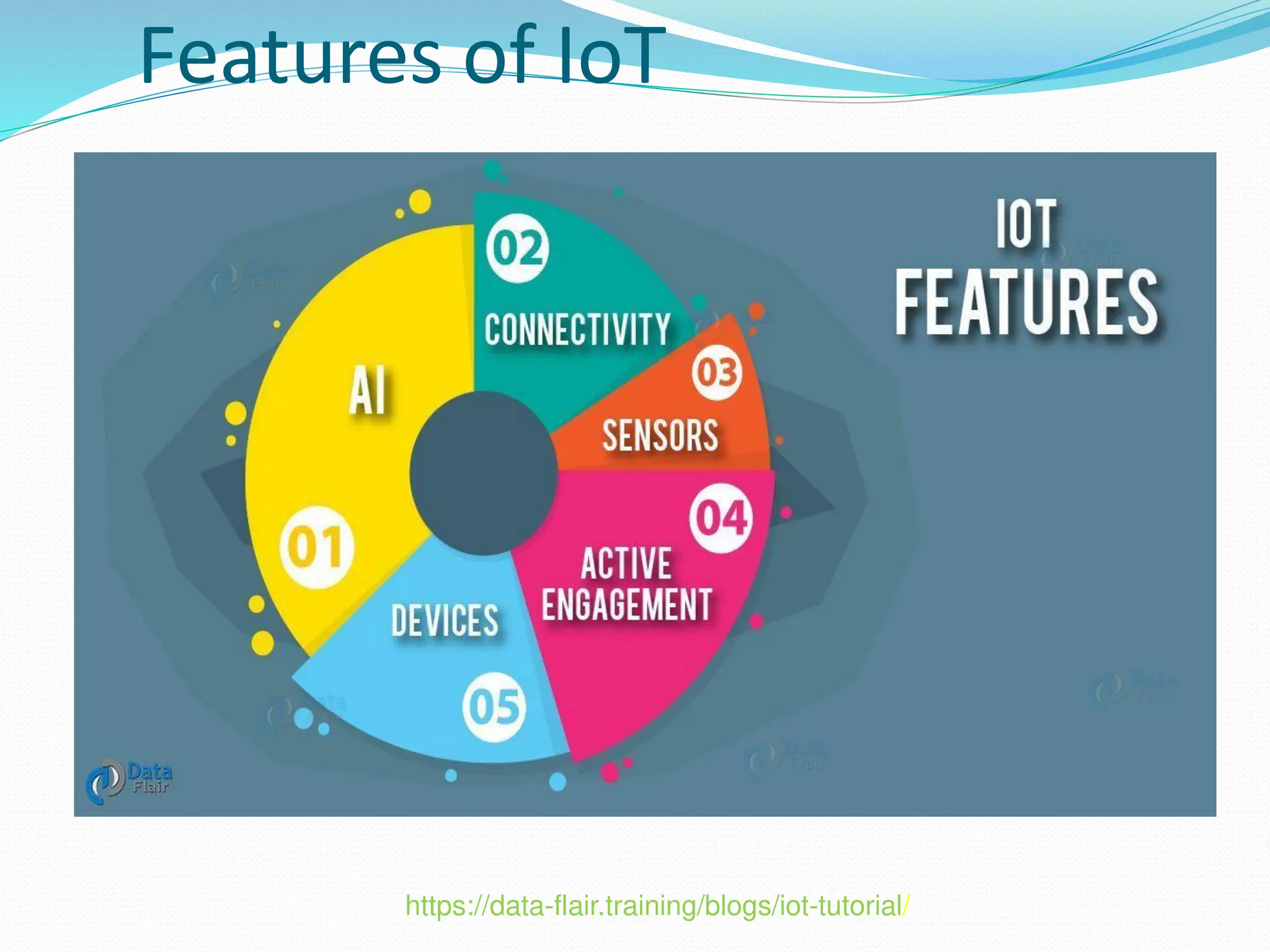 Features of IoT
https://data-flair.training/blogs/iot-tutorial/
 