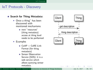 Introduction to IoT Architectures and Protocols | PDF