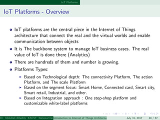 Introduction to IoT Architectures and Protocols | PDF