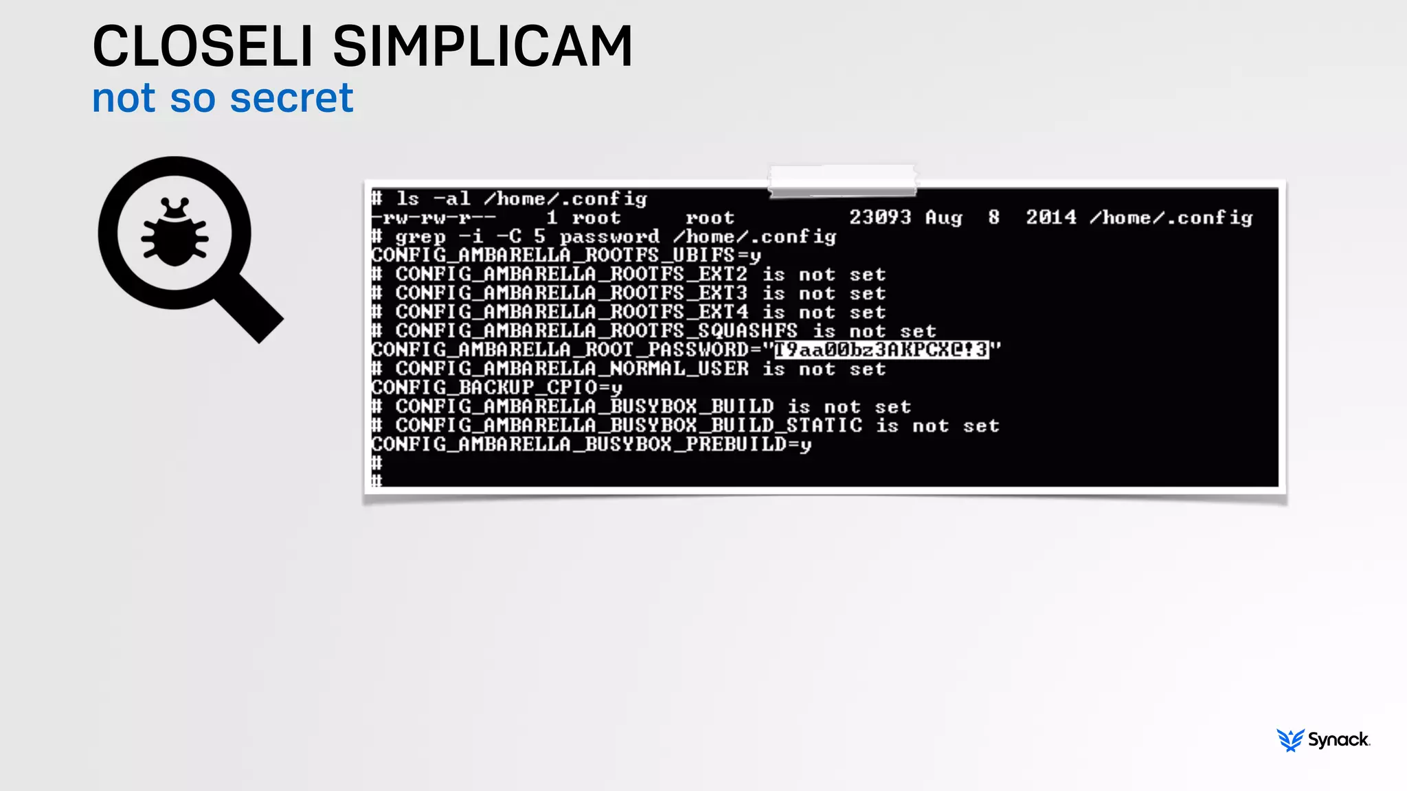 CLOSELI SIMPLICAM
not so secret
 
