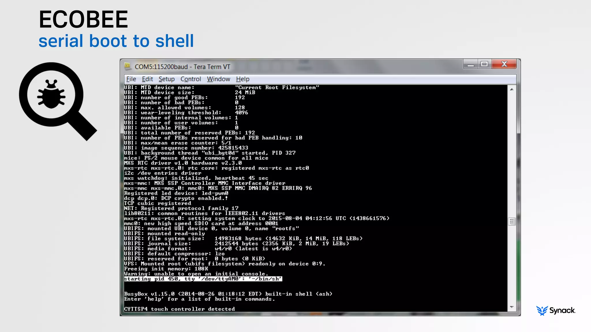 ECOBEE
serial boot to shell
 