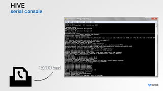 HIVE
serial console
115200 baud
 