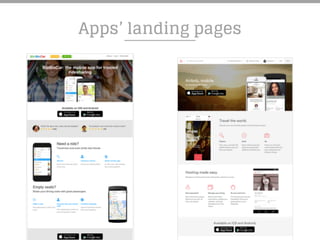 Apps’ landing pages
 