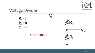 Voltage Divider
18
1R = 0
2R = 0
outV = ?
Short circuit
 