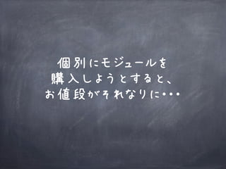 個別にモジュールを
購入しようとすると、
お値段がそれなりに・・・
 