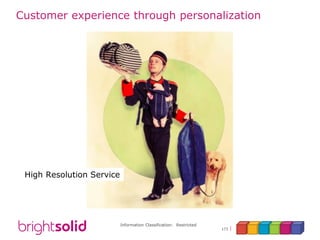 Information Classification: Restricted
173
Customer experience through personalization
Hyper-Personal Service
High Resolution Service
 