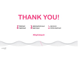 Open calls
Hack days
Showcase opportunities
and so much more
THANK YOU!
#DigiCatapult
 
