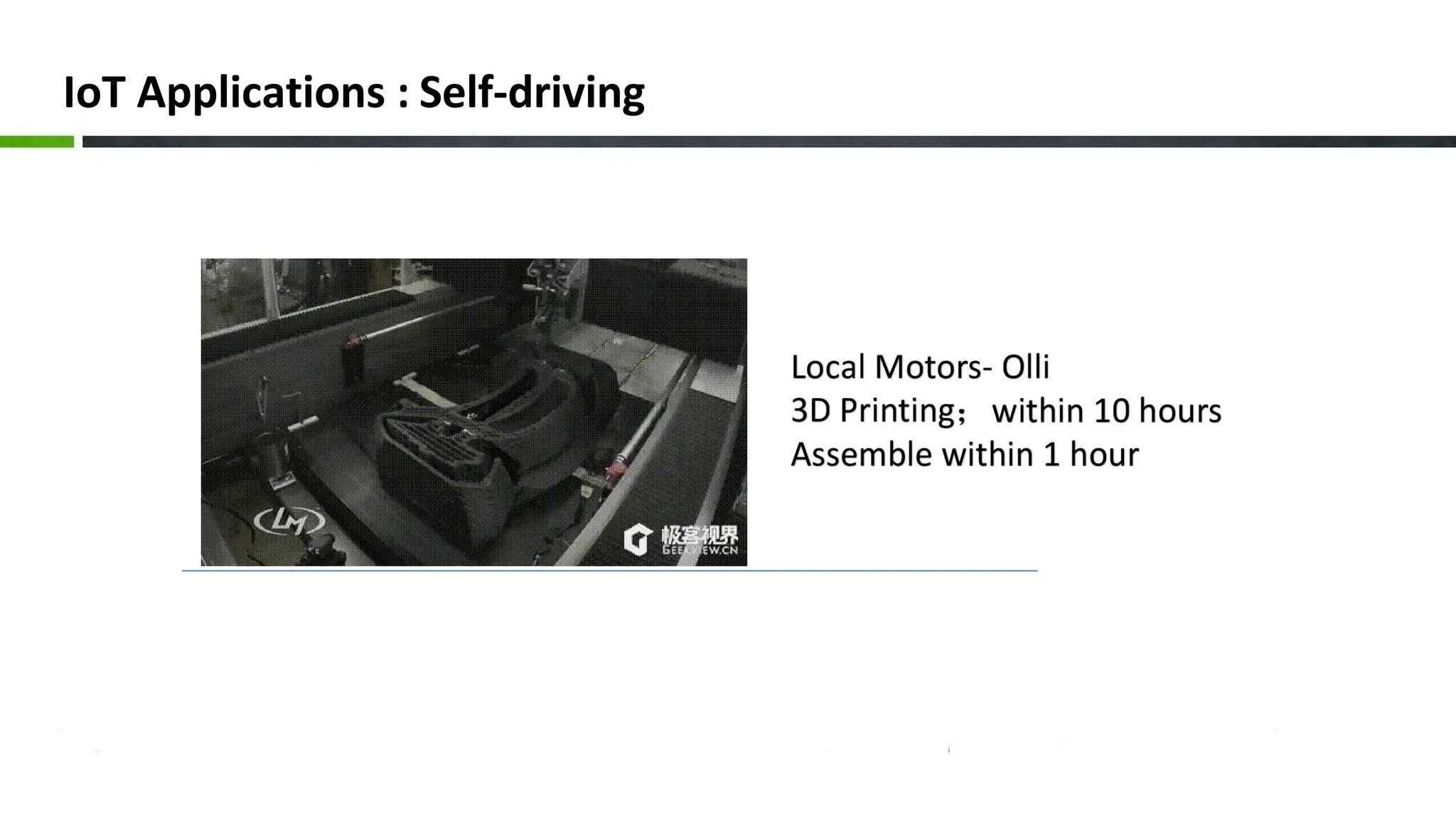 IoT Applications : Self-driving
 