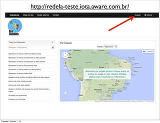 http://redela-teste.iota.aware.com.br/
Tuesday, October 1, 13
 