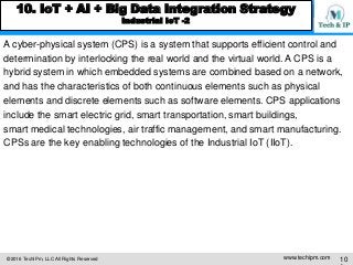 ©2016 TechIPm, LLC All Rights Reserved www.techipm.com 10
10. IoT + AI + Big Data Integration Strategy
Industrial IoT -2
A...
